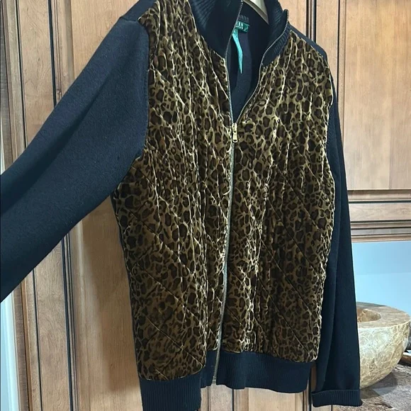 Leopard Print and Black Jacket - Picture 3 of 6